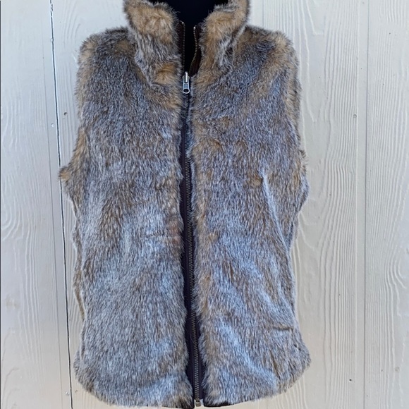 HAROLD’S REVERSIBLE FAUX 2-IN-1 BROWN VEST SIZE M - Picture 2 of 9